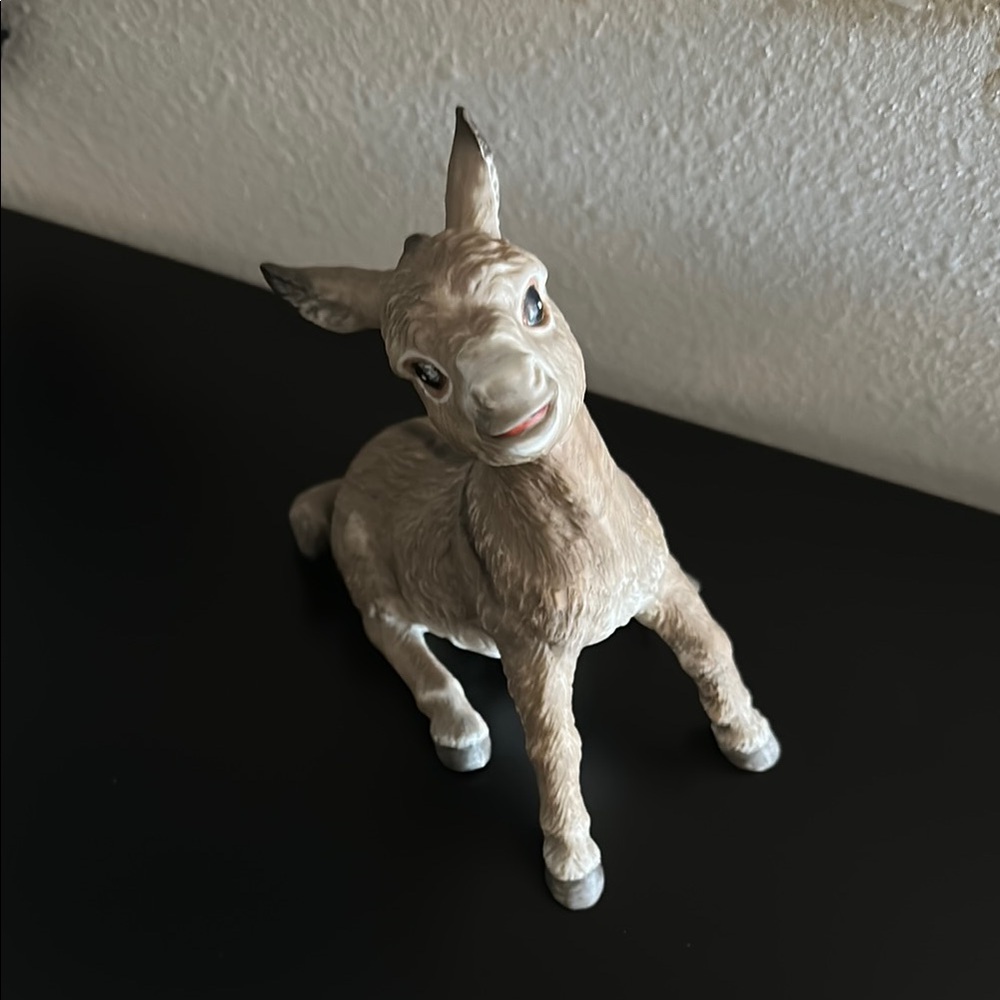Stylized Tan Donkey Sculpture